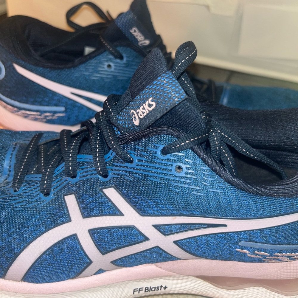 Asics Navy and Pink Athletic Sneakers
